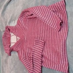 Burgundy sparkly striped hoodie xl